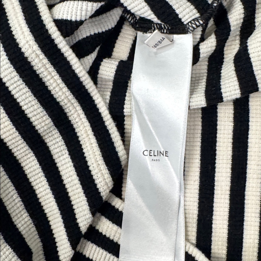 Celine Mariniere White Black Striped Ribbed Cotton Jersey Knit Tank Top size S - Picture 8 of 14